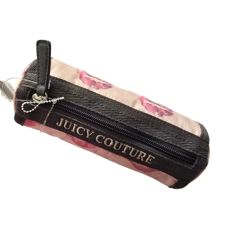 NWT Juicy Couture Pink Lips Women's Small Barrel Cosmetic Bag